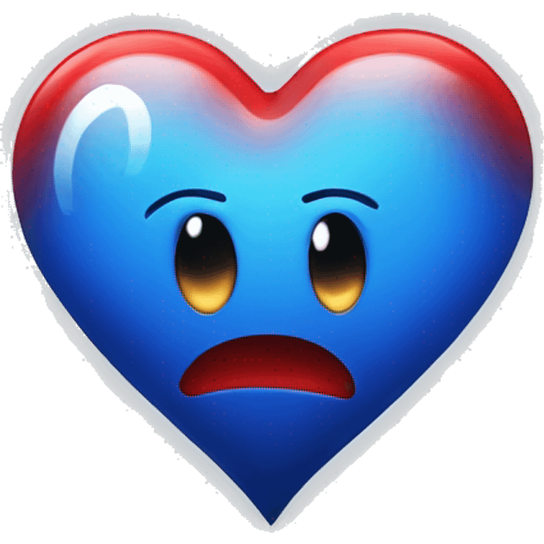 bleeding red heart glowing blue-white emoji