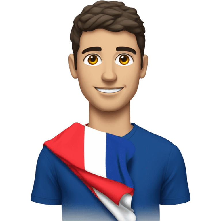 jordan bardella avec un drapeau de la france emoji