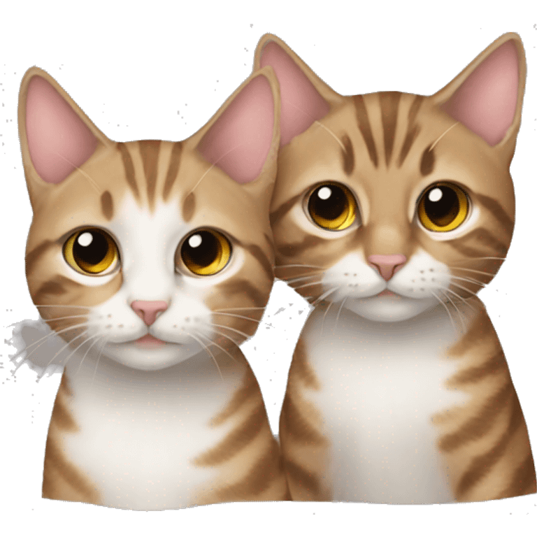 Tabby cat brother and sister emoji