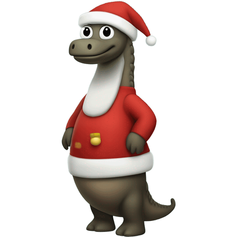 Loch Ness Monster dressed as Santa Claus  emoji