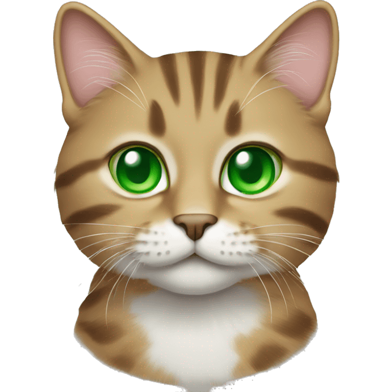 Tabby cat with green eyes emoji