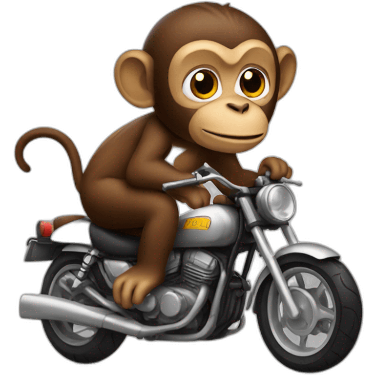 brown monkey with motorcycle emoji