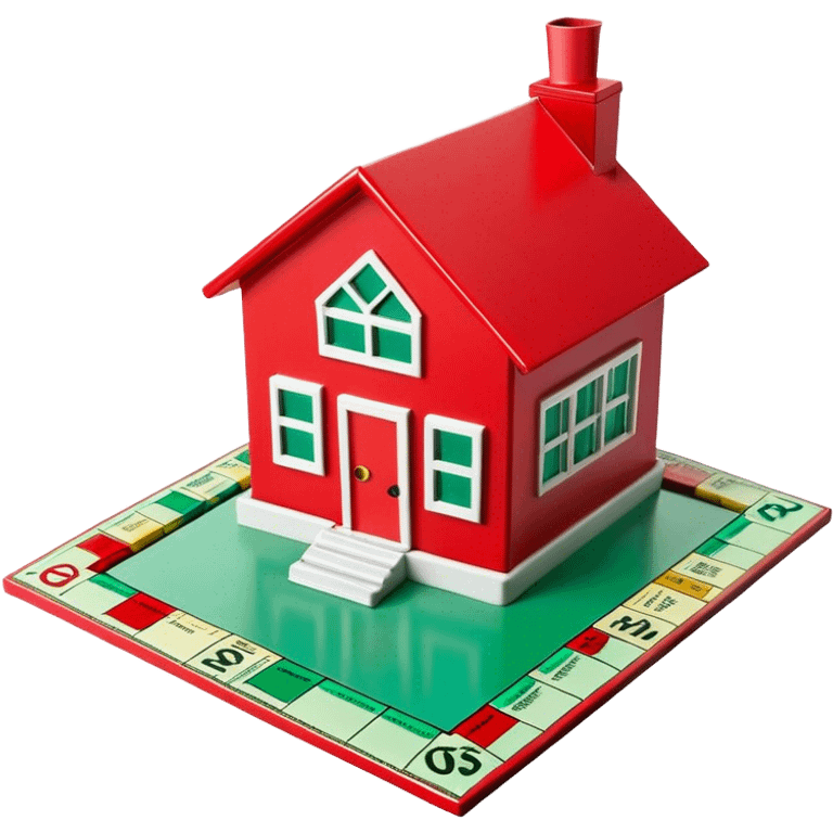 Monopoly Green and red houses emoji