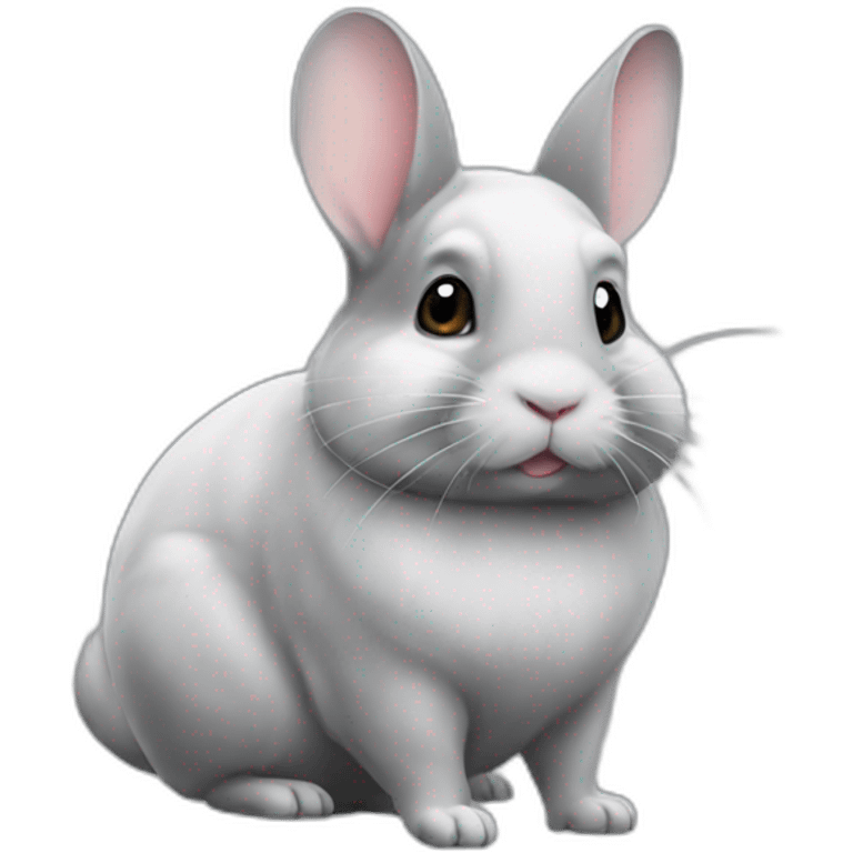 Chinchilla sur le dos d'un lapin emoji