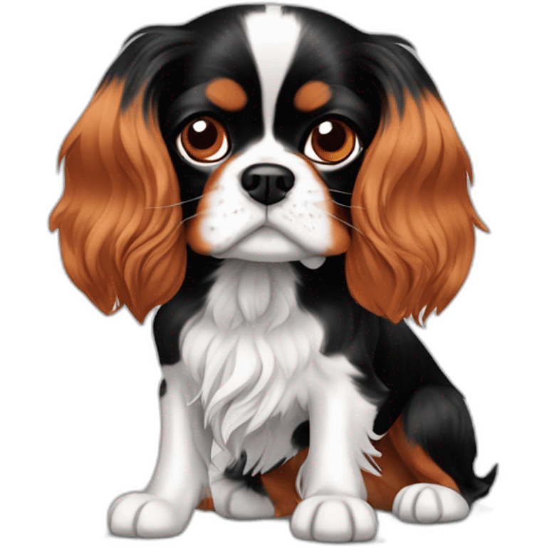 Cavalier King Charles Spaniel Black funny emoji