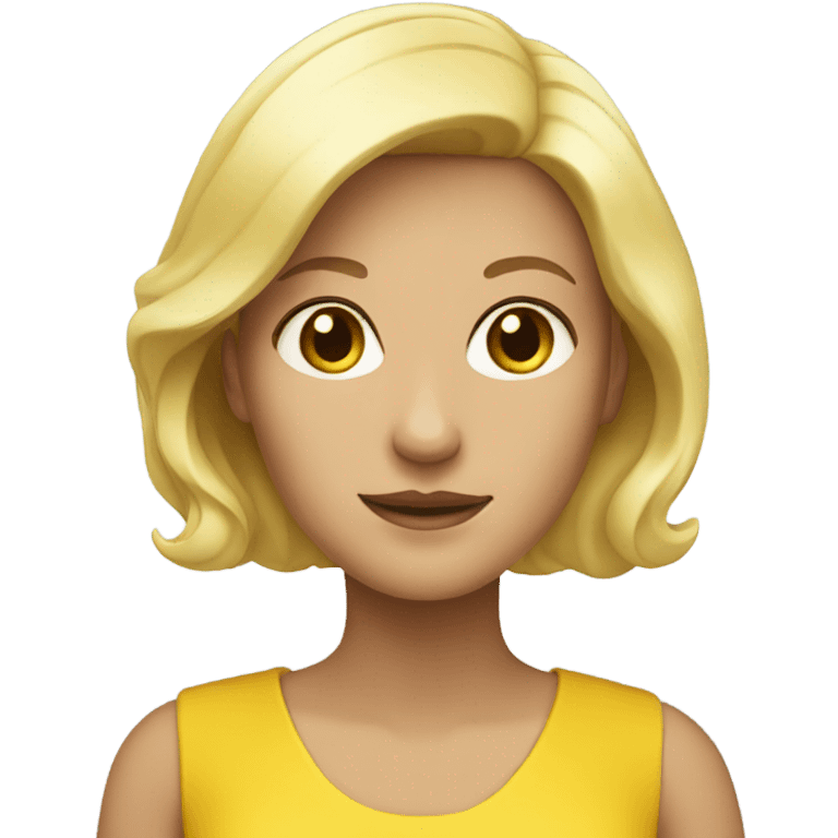 white lady in the yellow dress emoji