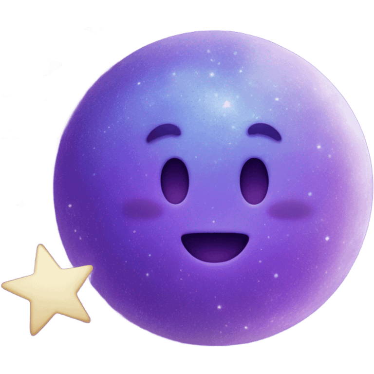 sparkling galaxy with moon and stars in purple and blue shades emoji