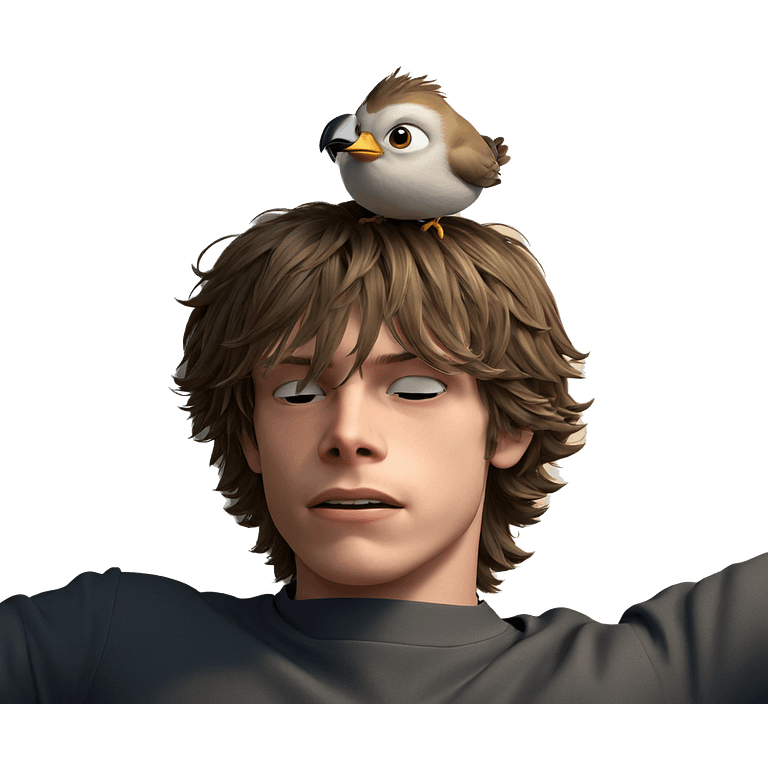 boy with bird on head emoji