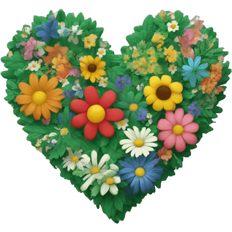 a green heart with flowers emoji