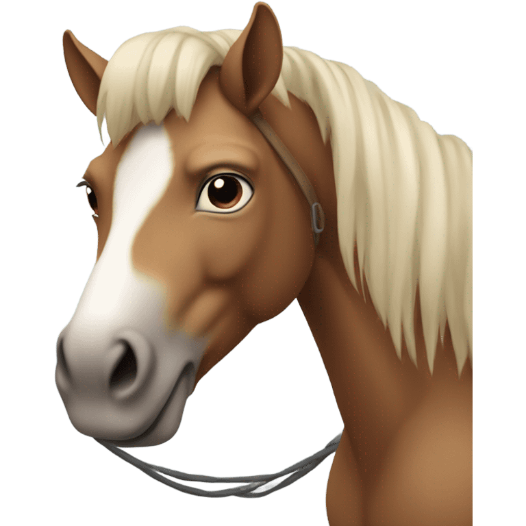 Un cheval avec une souris emoji