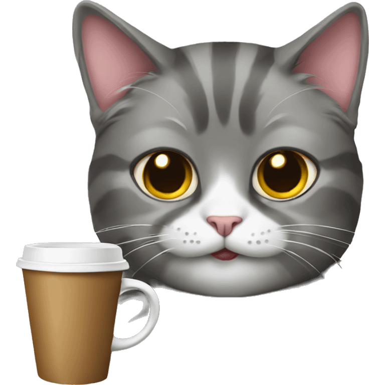 Cat drink coffee emoji