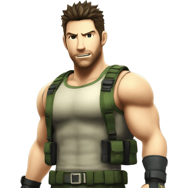 Muscular Chris Redfield happy  emoji