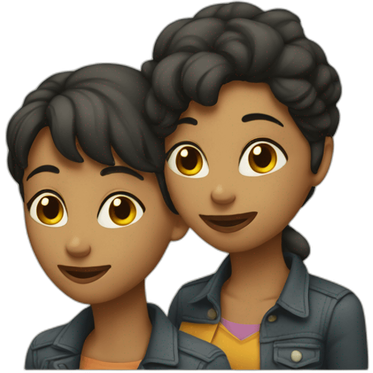 Couple lesbian emoji