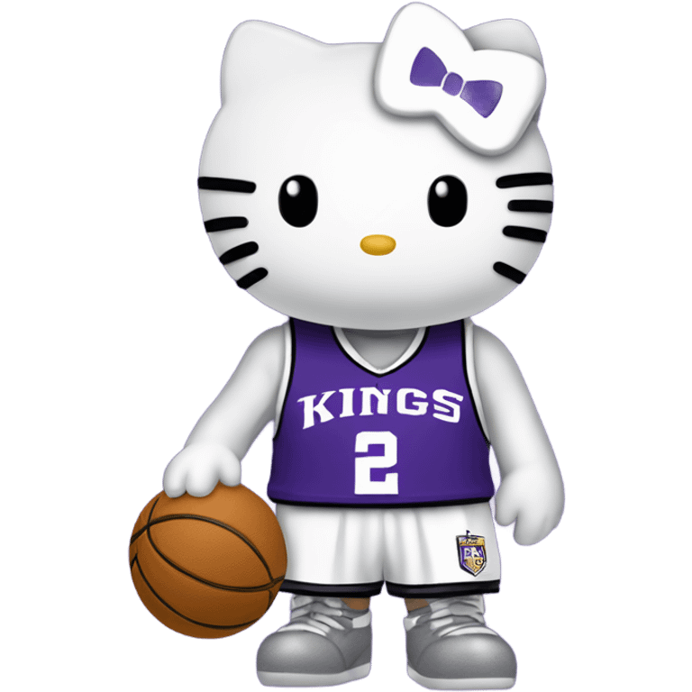 Hello Kitty wearing Sacramento Kings Jersey emoji