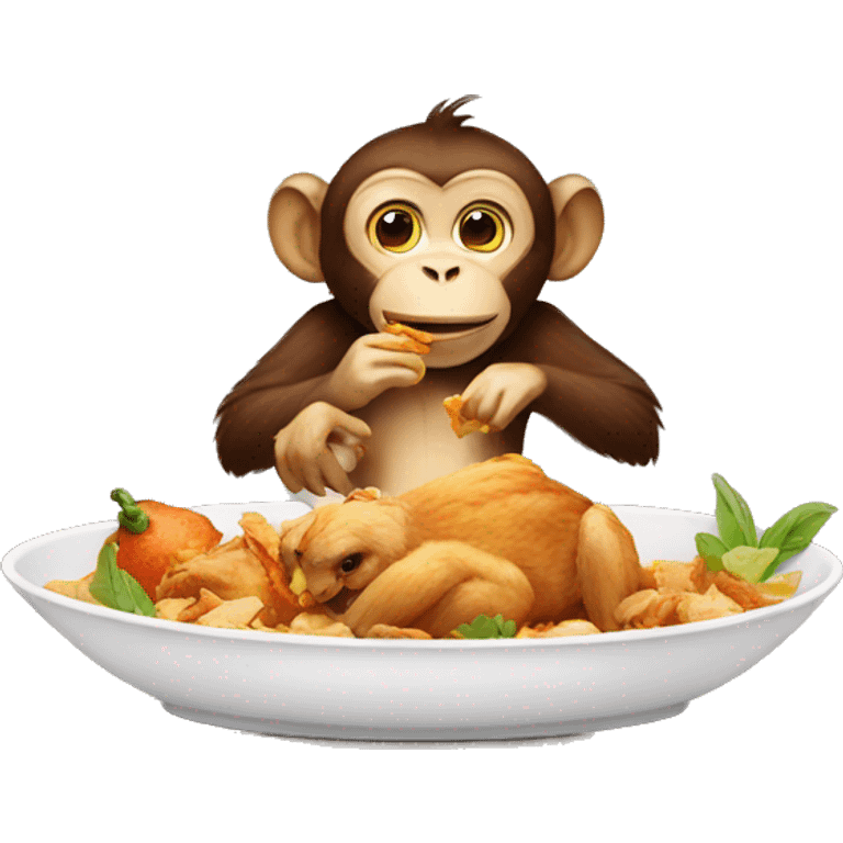 Monkey eating chicken  emoji