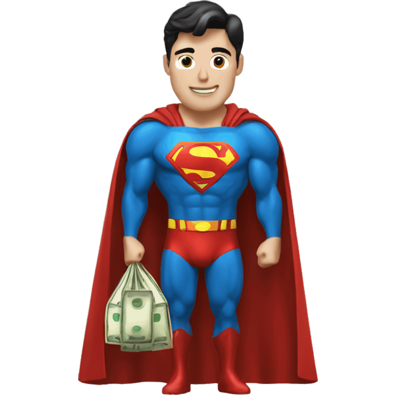 Superman with bag of money emoji