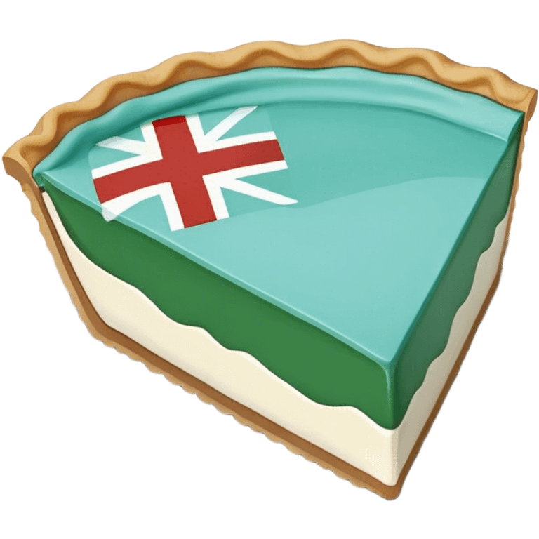 A piece of pie with filling in the colours of the Greenlandic flag emoji