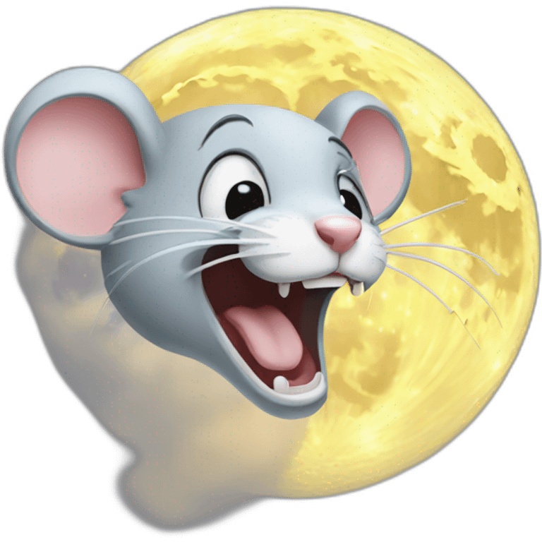 mouse screaming at the moon emoji