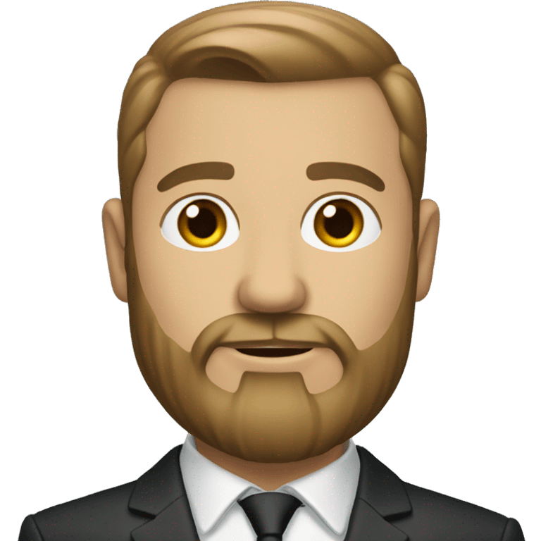 man with a beard and a hugo boss blouse emoji