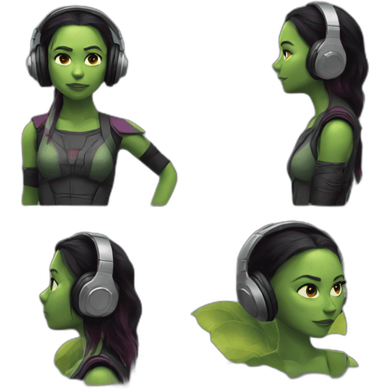  Gamora listening to music emoji