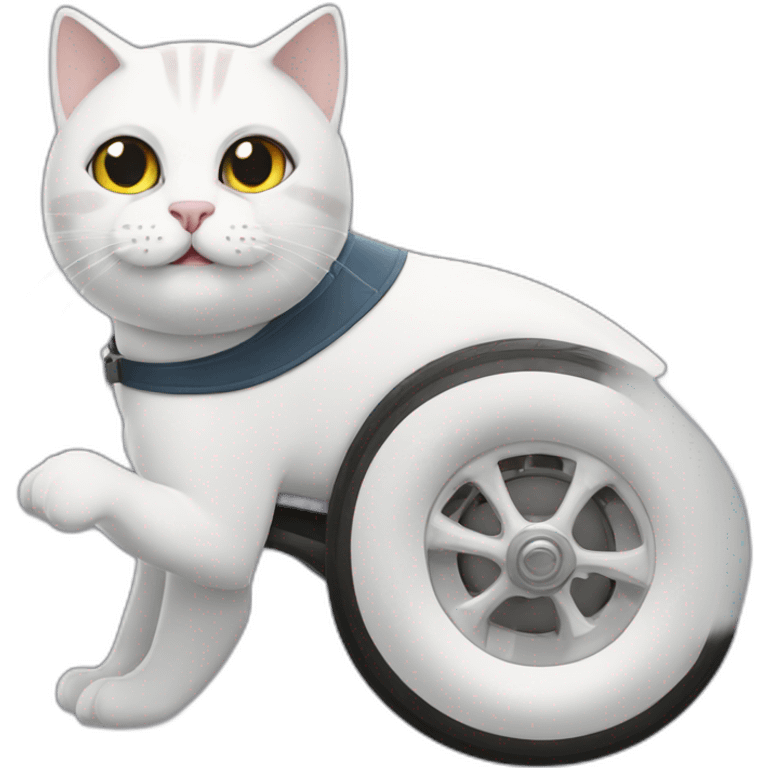 White British cat racer emoji