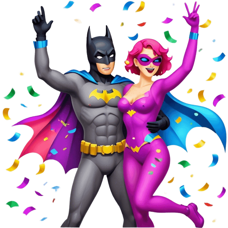 Batman partying emoji