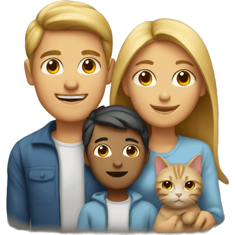 Family of 2 people and 2 cats emoji