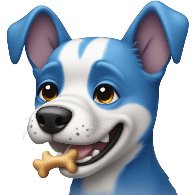 Blue dog with a bone  emoji