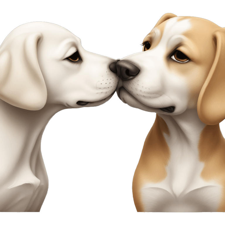 Kissing dogs emoji