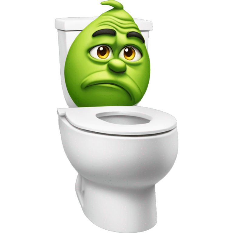 Skibidi toilet with grinch emoji