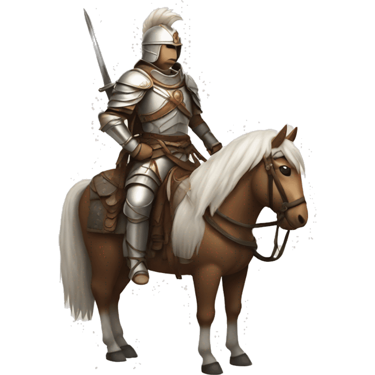 a white avar nomadic soldier on a horse from the side with leather armor on emoji