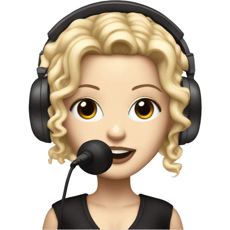 popstar madonna with a headset microphone emoji