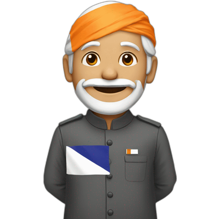 Modi with flag in bg emoji