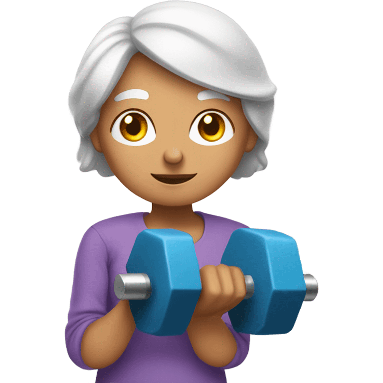 grandma lifting dumbell emoji