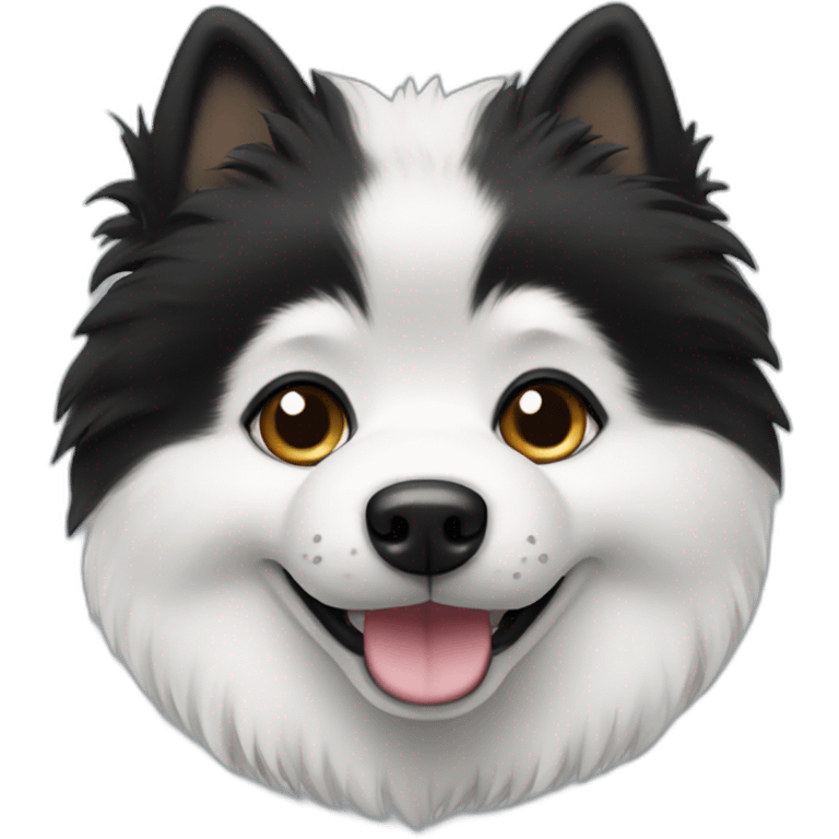 Black White small spitz head emoji