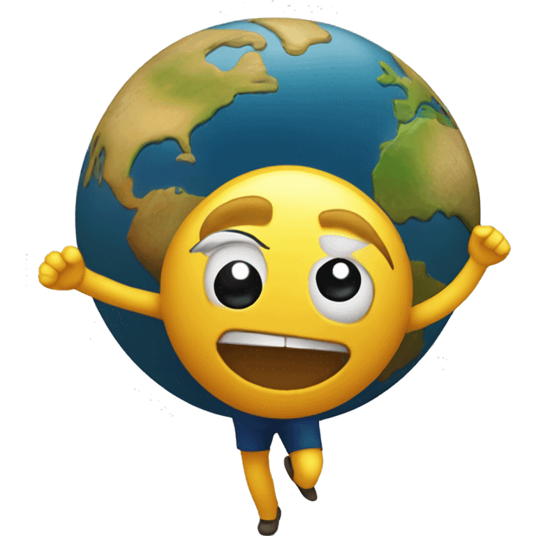 Planeta tierra bailando y feliz  emoji