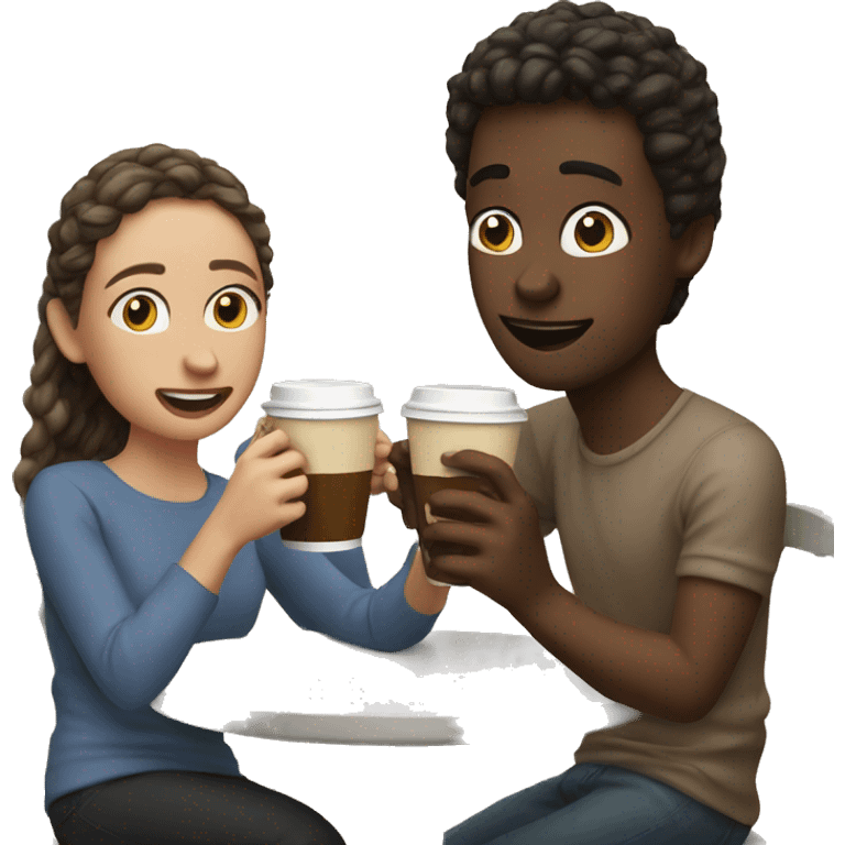 two friends drinking coffee emoji