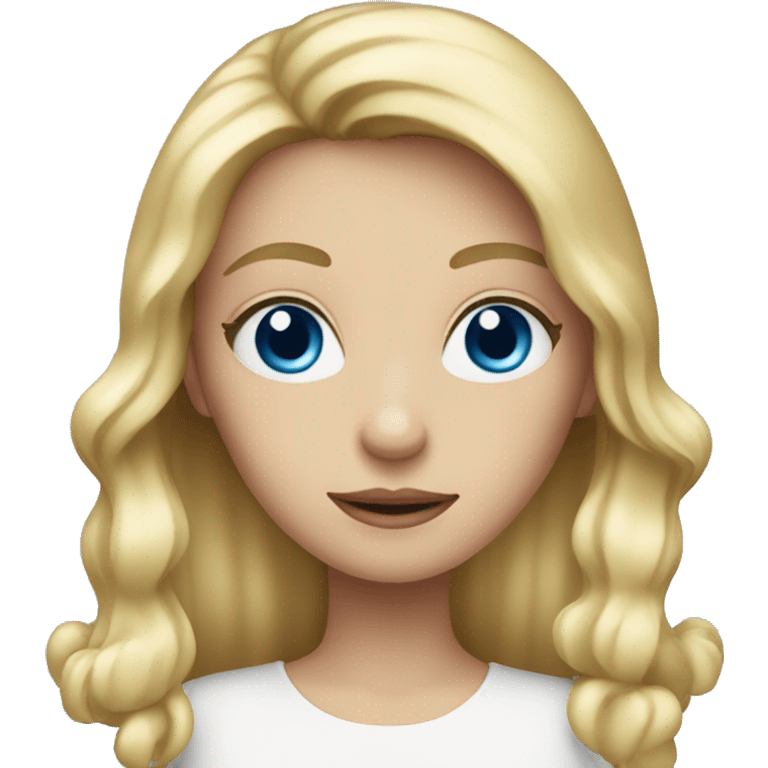 Blonde girl with blue eyes holding a Christmas decoration   emoji