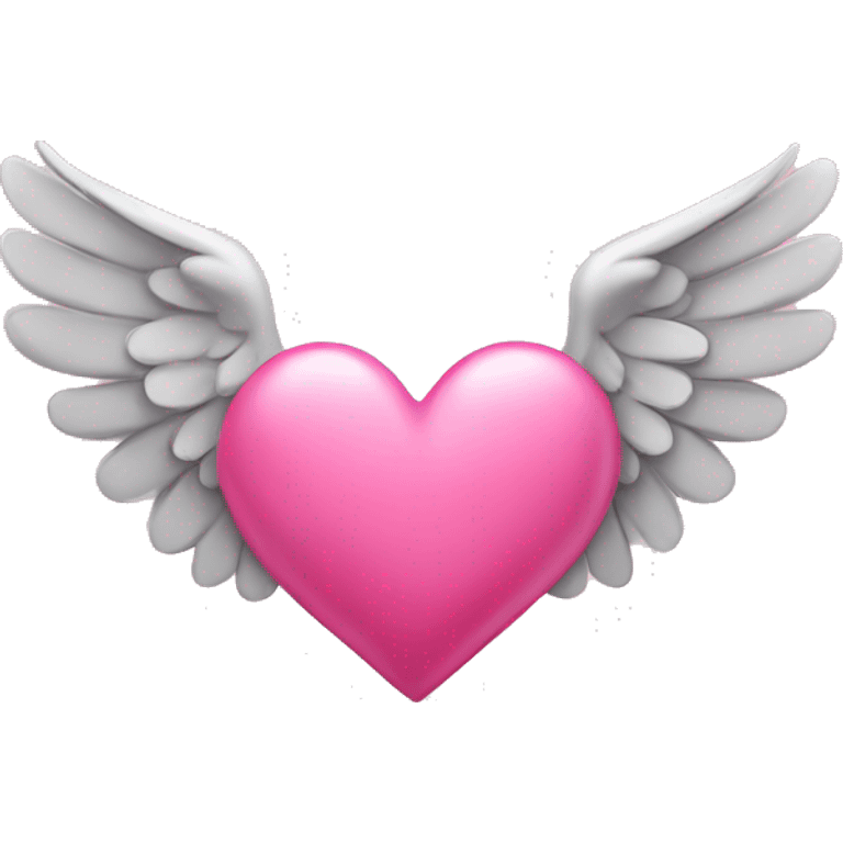 Pink heart with wings emoji