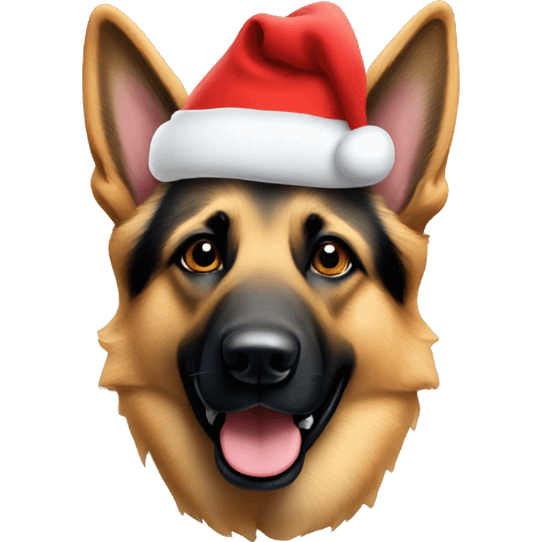 german shepherd with santa hat emoji