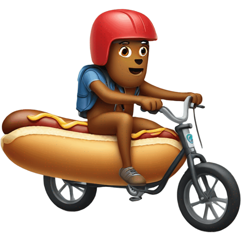 Hot dog riding a bike emoji