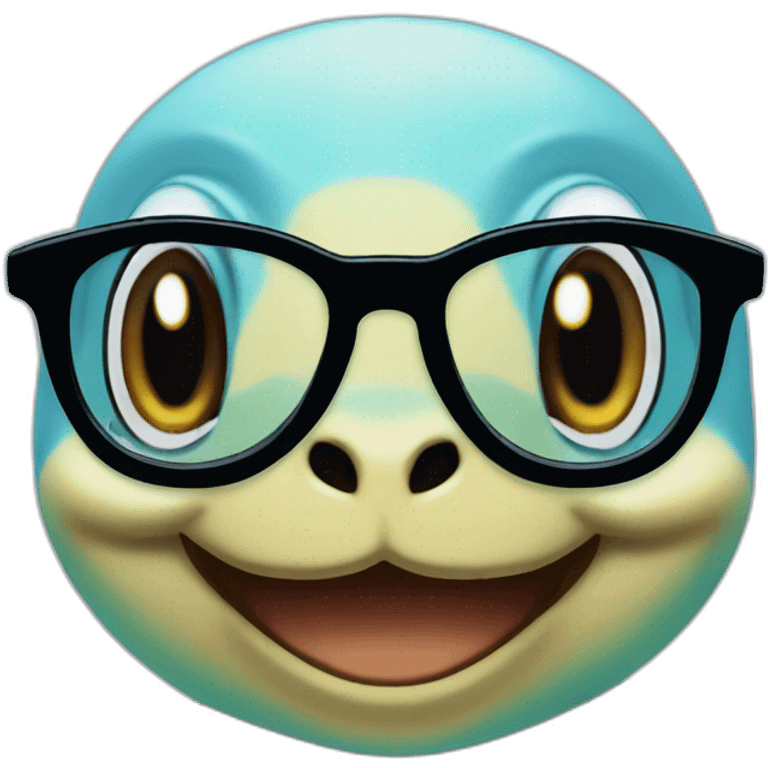 Squirtle with glasses emoji