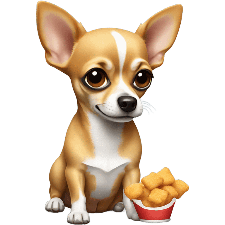 Chihuahua eating chicken nuggets  emoji