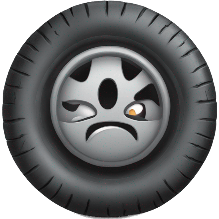 Deflated tire with a hole emoji