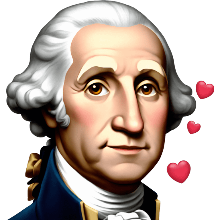 george washington with hearts in his eyes emoji