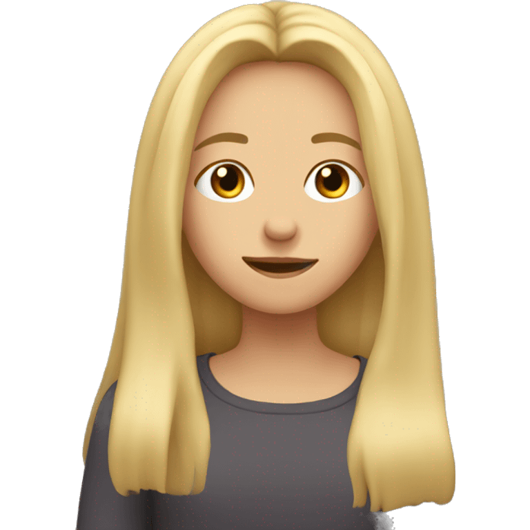 girl with long blond hair closing her face with two hands emoji