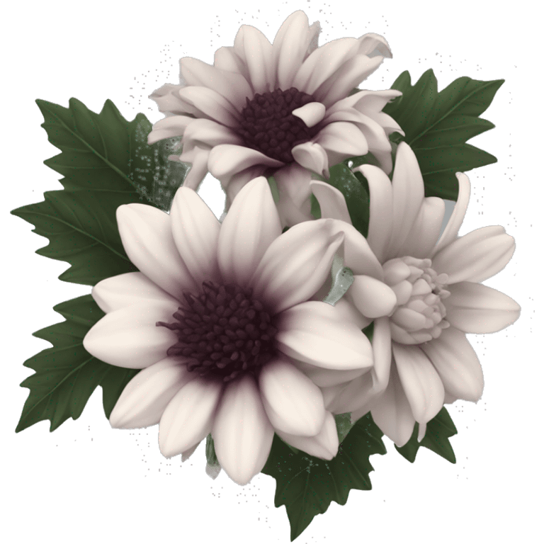 Black dahlia bouquet emoji