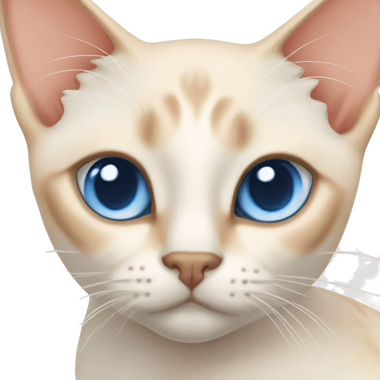 flame point Siamese cat with blue eyes  emoji