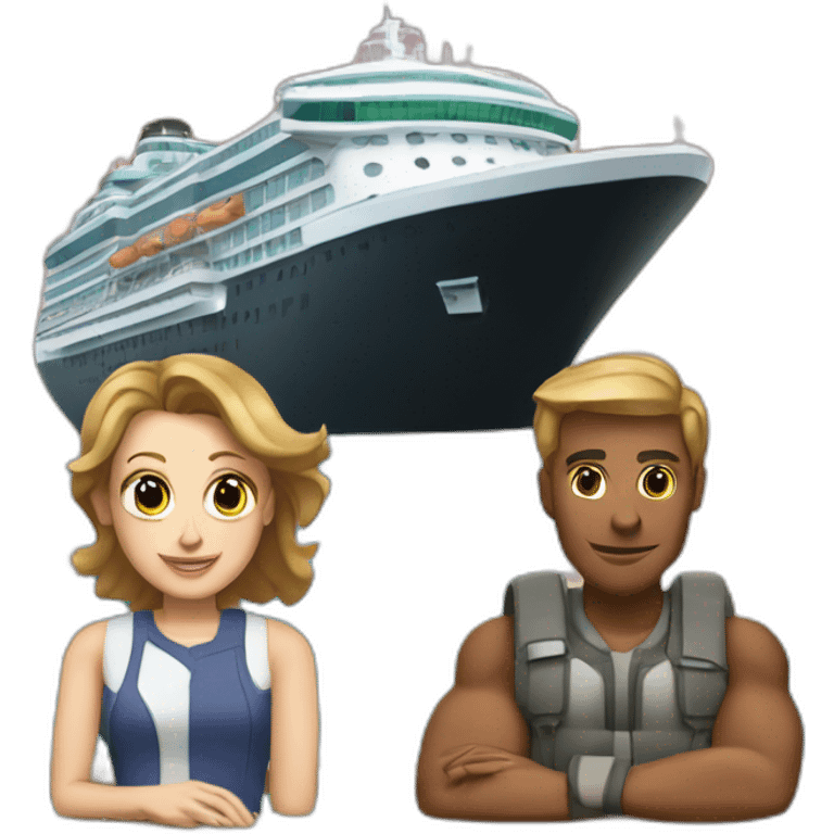 Words that say Team Reese Travels with a cruise ship in the background  emoji