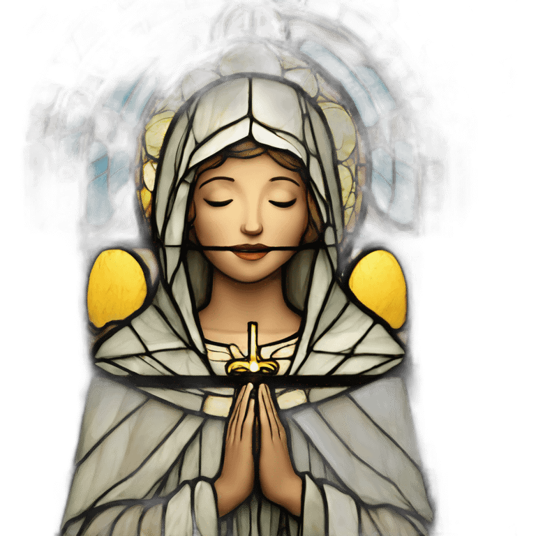 Stained glass holy Mary emoji